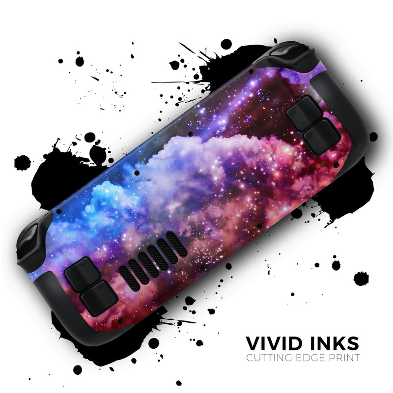 Purple Blue and Pink Cloud Galaxy // Full Body Skin Decal Wrap Kit for the Steam Deck handheld gaming computer
