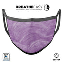Purple Brush Strokes - Made in USA Mouth Cover Unisex Anti-Dust Cotton Blend Reusable & Washable Face Mask with Adjustable Sizing for Adult or Child