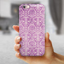Purple Damask Grunge Pattern  iPhone 6/6s or 6/6s Plus 2-Piece Hybrid INK-Fuzed Case