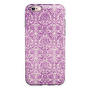 Purple Damask Grunge Pattern  iPhone 6/6s or 6/6s Plus 2-Piece Hybrid INK-Fuzed Case
