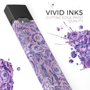 Purple Damask Watercolor Pattern - Premium Decal Protective Skin-Wrap Sticker compatible with the Juul Labs vaping device