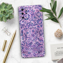 Purple Damask Watercolor Pattern - Premium Vinyl Skin Decal for Samsung Galaxy S25 Ultra, S24, S23, S22 & All Galaxy S Models