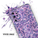 Purple Damask Watercolor Pattern - Premium Vinyl Skin Decal for Samsung Galaxy S25 Ultra, S24, S23, S22 & All Galaxy S Models