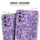 Purple Damask Watercolor Pattern - Premium Vinyl Skin Decal for Samsung Galaxy S25 Ultra, S24, S23, S22 & All Galaxy S Models
