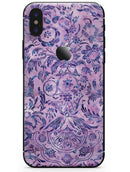 Purple Damask Watercolor Pattern - iPhone X Skin-Kit