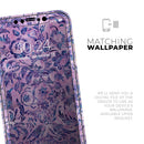 Purple Damask Watercolor Pattern - Vinyl Skin Wrap for iPhone 17 Pro Max, 17 Pro, 17 Air, 17, 16 & All Models — Soft Matte or Ultra Gloss