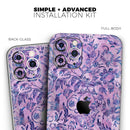 Purple Damask Watercolor Pattern - Vinyl Skin Wrap for iPhone 17 Pro Max, 17 Pro, 17 Air, 17, 16 & All Models — Soft Matte or Ultra Gloss