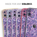 Purple Damask Watercolor Pattern - Vinyl Skin Wrap for iPhone 17 Pro Max, 17 Pro, 17 Air, 17, 16 & All Models — Soft Matte or Ultra Gloss