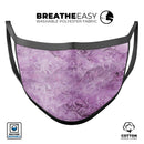 Purple Damask v2 Watercolor Pattern V3 - Made in USA Mouth Cover Unisex Anti-Dust Cotton Blend Reusable & Washable Face Mask with Adjustable Sizing for Adult or Child