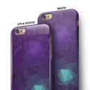 Purple Geometric V11 iPhone 6/6s or 6/6s Plus 2-Piece Hybrid INK-Fuzed Case