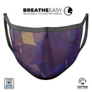 Purple Geometric V12 - Made in USA Mouth Cover Unisex Anti-Dust Cotton Blend Reusable & Washable Face Mask with Adjustable Sizing for Adult or Child