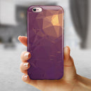 Purple Geometric V18 iPhone 6/6s or 6/6s Plus 2-Piece Hybrid INK-Fuzed Case