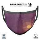 Purple Geometric V18 - Made in USA Mouth Cover Unisex Anti-Dust Cotton Blend Reusable & Washable Face Mask with Adjustable Sizing for Adult or Child
