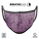 Purple Grungy Royal Pattern - Made in USA Mouth Cover Unisex Anti-Dust Cotton Blend Reusable & Washable Face Mask with Adjustable Sizing for Adult or Child