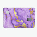 Purple Marble & Digital Gold Foil V1 - Premium Protective Decal Skin-Kit for the Apple Credit Card