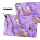 Purple Marble & Digital Gold Foil V1 - Premium Protective Decal Skin-Kit for the Apple Credit Card