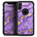 Purple Marble & Digital Gold Foil V1 - Skin Kit for the iPhone OtterBox Cases