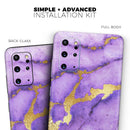 Purple Marble & Digital Gold Foil V1 - Premium Vinyl Skin Decal for Samsung Galaxy S25 Ultra, S24, S23, S22 & All Galaxy S Models