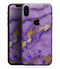 Purple Marble & Digital Gold Foil V1 - iPhone XS MAX, XS/X, 8/8+, 7/7+, 5/5S/SE Skin-Kit (All iPhones Available)
