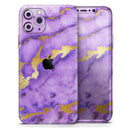 Purple Marble & Digital Gold Foil V1 - Protective Skin Wrap & Decal – Compatible with iPhone SE to iPhone 17 Pro Max (All Models)