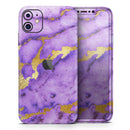 Purple Marble & Digital Gold Foil V1 - Protective Skin Wrap & Decal – Compatible with iPhone SE to iPhone 17 Pro Max (All Models)