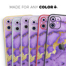 Purple Marble & Digital Gold Foil V1 - Protective Skin Wrap & Decal – Compatible with iPhone SE to iPhone 17 Pro Max (All Models)