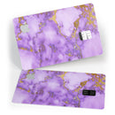 Purple Marble & Digital Gold Foil V2 - Premium Protective Decal Skin-Kit for the Apple Credit Card