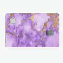 Purple Marble & Digital Gold Foil V2 - Premium Protective Decal Skin-Kit for the Apple Credit Card