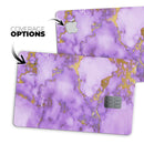 Purple Marble & Digital Gold Foil V2 - Premium Protective Decal Skin-Kit for the Apple Credit Card