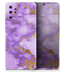 Purple Marble & Digital Gold Foil V2 - Premium Vinyl Skin Decal for Samsung Galaxy S25 Ultra, S24, S23, S22 & All Galaxy S Models