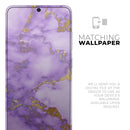 Purple Marble & Digital Gold Foil V2 - Premium Vinyl Skin Decal for Samsung Galaxy S25 Ultra, S24, S23, S22 & All Galaxy S Models