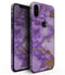 Purple Marble & Digital Gold Foil V2 - iPhone XS MAX, XS/X, 8/8+, 7/7+, 5/5S/SE Skin-Kit (All iPhones Available)