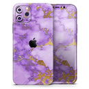 Purple Marble & Digital Gold Foil V2 - Protective Skin Wrap & Decal – Compatible with iPhone SE to iPhone 17 Pro Max (All Models)
