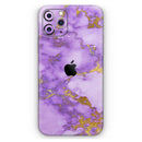 Purple Marble & Digital Gold Foil V2 - Protective Skin Wrap & Decal – Compatible with iPhone SE to iPhone 17 Pro Max (All Models)