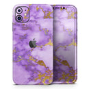 Purple Marble & Digital Gold Foil V2 - Protective Skin Wrap & Decal – Compatible with iPhone SE to iPhone 17 Pro Max (All Models)