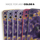 Purple Marble & Digital Gold Foil V3 2 - Protective Skin Wrap & Decal – Compatible with iPhone SE to iPhone 17 Pro Max (All Models)