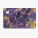 Purple Marble & Digital Gold Foil V3 - Premium Protective Decal Skin-Kit for the Apple Credit Card