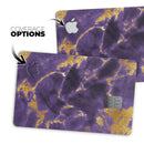 Purple Marble & Digital Gold Foil V3 - Premium Protective Decal Skin-Kit for the Apple Credit Card