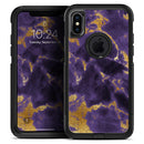 Purple Marble & Digital Gold Foil V3 - Skin Kit for the iPhone OtterBox Cases