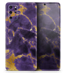 Purple Marble & Digital Gold Foil V3 - Premium Vinyl Skin Decal for Samsung Galaxy S25 Ultra, S24, S23, S22 & All Galaxy S Models