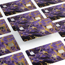 Purple Marble & Digital Gold Foil V4 - Premium Protective Decal Skin-Kit for the Apple Credit Card