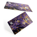 Purple Marble & Digital Gold Foil V4 - Premium Protective Decal Skin-Kit for the Apple Credit Card