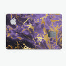 Purple Marble & Digital Gold Foil V4 - Premium Protective Decal Skin-Kit for the Apple Credit Card