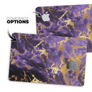 Purple Marble & Digital Gold Foil V4 - Premium Protective Decal Skin-Kit for the Apple Credit Card
