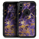 Purple Marble & Digital Gold Foil V4 - Skin Kit for the iPhone OtterBox Cases