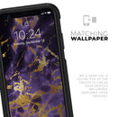 Purple Marble & Digital Gold Foil V4 - Skin Kit for the iPhone OtterBox Cases