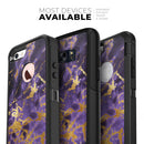 Purple Marble & Digital Gold Foil V4 - Skin Kit for the iPhone OtterBox Cases