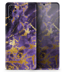 Purple Marble & Digital Gold Foil V4 - Premium Vinyl Skin Decal for Samsung Galaxy S25 Ultra, S24, S23, S22 & All Galaxy S Models