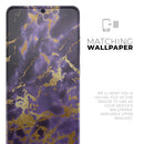 Purple Marble & Digital Gold Foil V4 - Premium Vinyl Skin Decal for Samsung Galaxy S25 Ultra, S24, S23, S22 & All Galaxy S Models