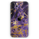 Purple Marble & Digital Gold Foil V4 - Protective Skin Wrap & Decal – Compatible with iPhone SE to iPhone 17 Pro Max (All Models)